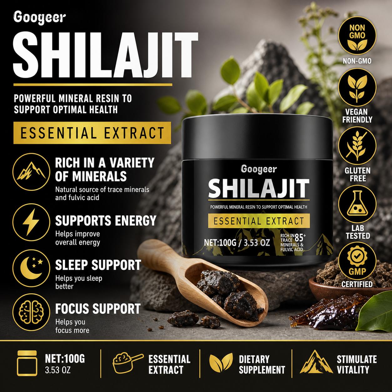 Licorice Root Extract - Googeer Şilajit Ekstrakt Tozu Fulvik Asit