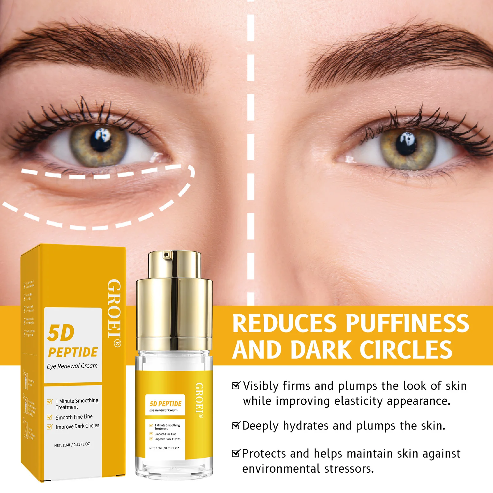Eye Cream Peptide - Koyu Halkalar ve Şişlik Çözümü: Peptitli